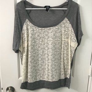 Torrid sheer lace front Tee